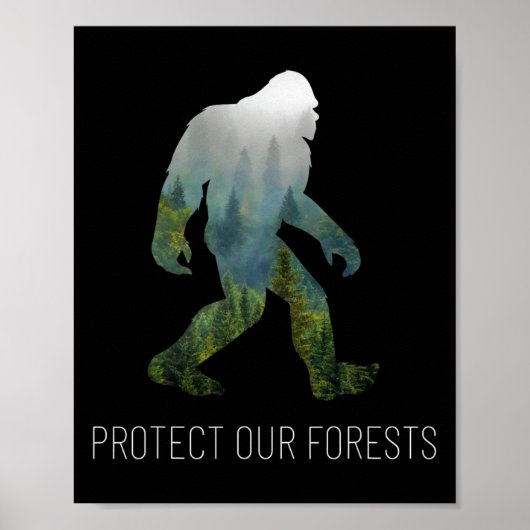 Schützen Sie unsere Wälder, das T-Shirt des Bigfoo Poster (Vorne)