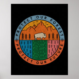 Schützen Sie unsere Waldlandschaften und den Klima Poster