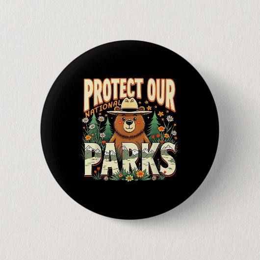 Schützen Sie unseren Niedlichen Ranger Bear Wildli Button (Vorderseite)