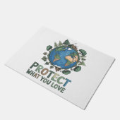 Schützen Sie, was Sie Liebe" Umwelt-Erddesign Fußmatte (Schrägansicht)