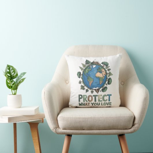 Schützen Sie, was Sie Liebe" Umwelt-Erddesign Kissen (Stuhl )