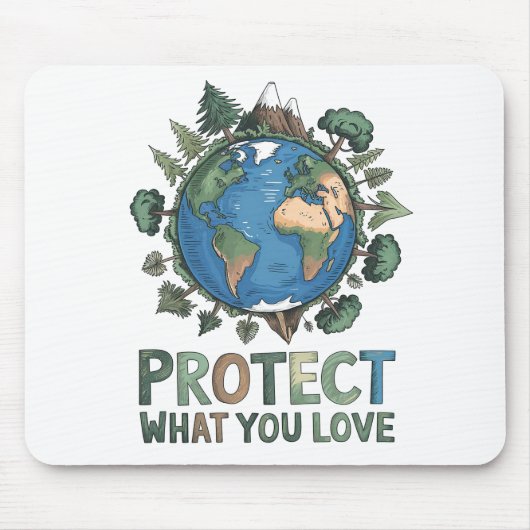 Schützen Sie, was Sie Liebe" Umwelt-Erddesign Mousepad (Vorne)