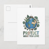 Schützen Sie, was Sie Liebe" Umwelt-Erddesign Postkarte (Vorne/Hinten)