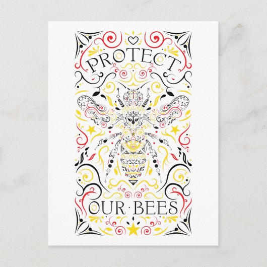 schützen unsere Bienen Postkarte (Vorderseite)