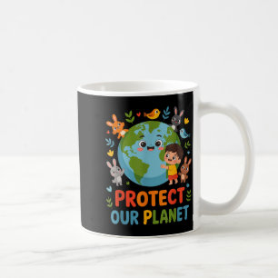 Schützen wir unseren Planeten - Kinder Erdtag Tier Kaffeetasse