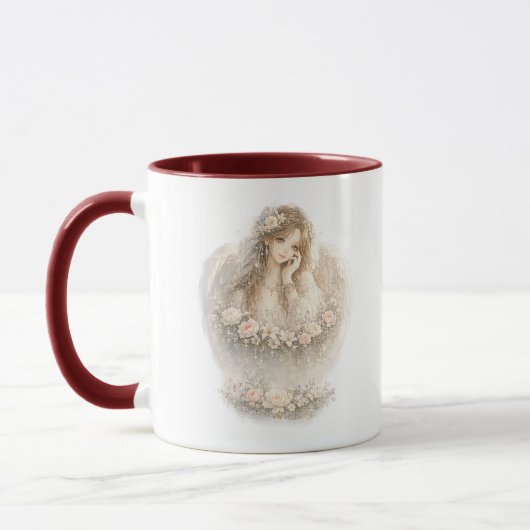 Schutzengel-Blumen-Tasse Tasse (Links)