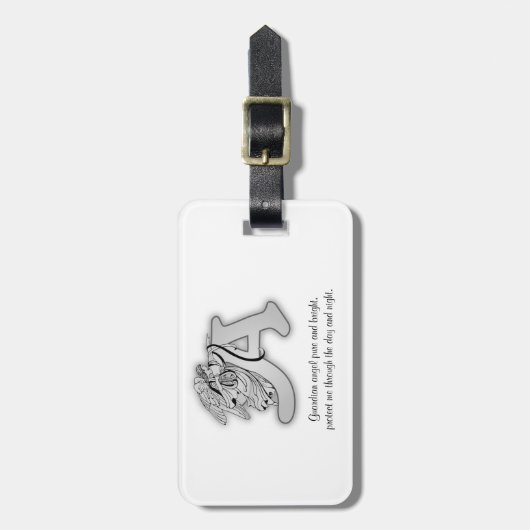 Schutzengel-Buchstabe A Gepäckanhänger (Vorderseite vertikal)