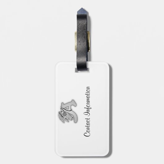 Schutzengel-Buchstabe A Gepäckanhänger (Rückseite vertikal)