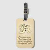 Schutzengel-Buchstabe ein Gold Gepäckanhänger (Vorderseite Vertikal)