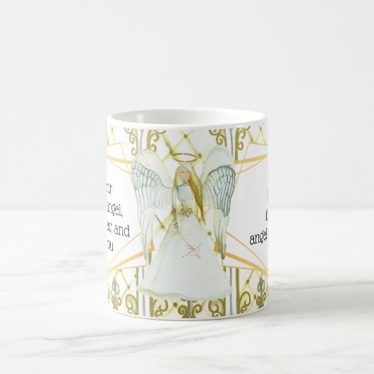 Schutzengel Buntglasfenster Engel Zitat Kaffeetasse (Mittel)