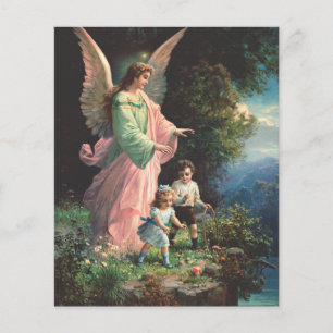 Schutzengel, der Kinder in der Nähe eines Sims bes