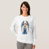 Schutzengel Frauen Langarm T-Shirt (Vorne ganz)