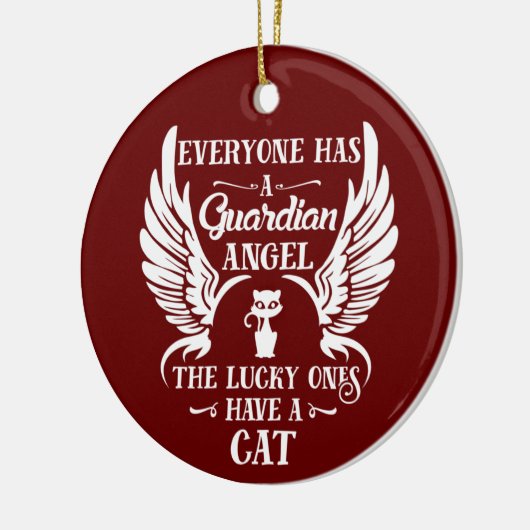 Schutzengel für Katzen Keramik Ornament (Links)