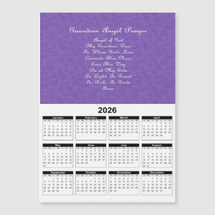 Schutzengel-Gebet Lila 2026 Kalender Magnetkarte