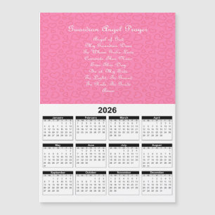 Schutzengel-Gebet Rosa 2026 Kalender Magnetkarte
