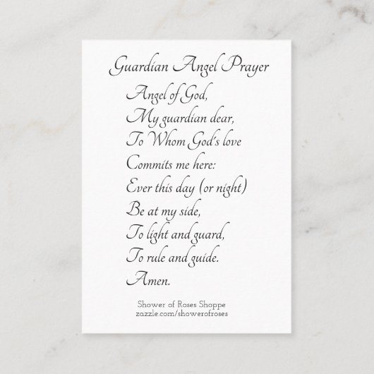 Schutzengel-Gebets-heilige Karte (Rückseite)