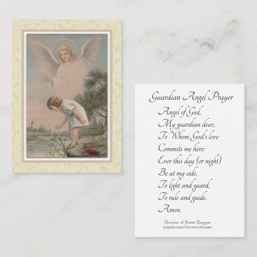 Schutzengel-Gebets-heilige Karte (Vorne/Hinten)