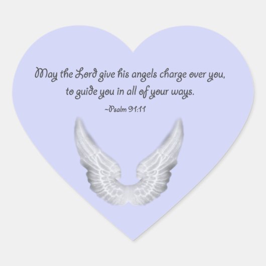 Schutzengel Herz-Aufkleber (Vorderseite)