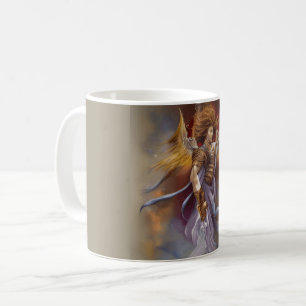 Schutzengel im Aquarelllavender Krieger Kaffeetasse