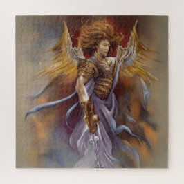 Schutzengel im Aquarelllavender Krieger Puzzle