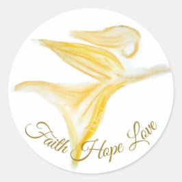 Schutzengel im Flug – Glaube Hoffnung Liebe Golden Runder Aufkleber