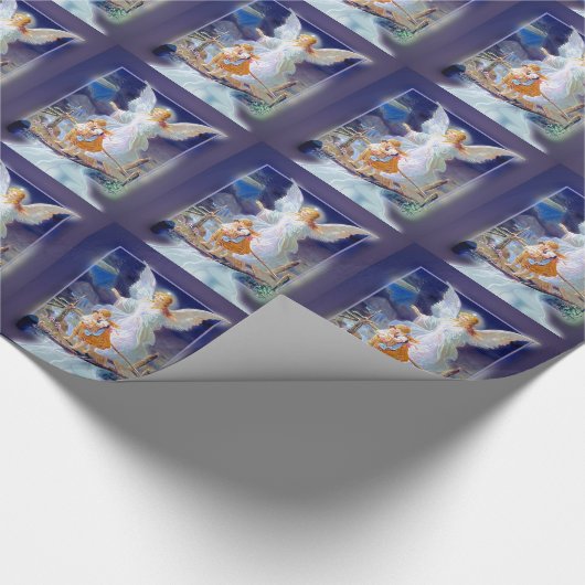 Schutzengel, Kinder und Brücke Geschenkpapier (Ecke)