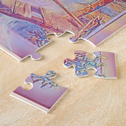 Schutzengel, Kinder und Brücke im Pastell Puzzle (Seite)