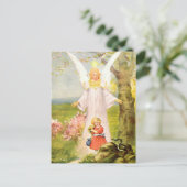 Schutzengel Mädchen und Schlange Postkarte (Stehend Vorderseite)