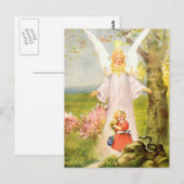Schutzengel Mädchen und Schlange Postkarte (Vorne/Hinten)