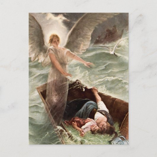 Schutzengel Meer Mutter und Kind Karl Raupp Postkarte (Vorderseite)