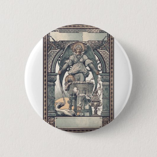 Schutzengel mit Jesuskind Button (Vorderseite)