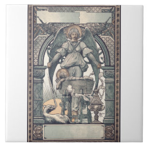 Schutzengel mit Jesuskind Fliese