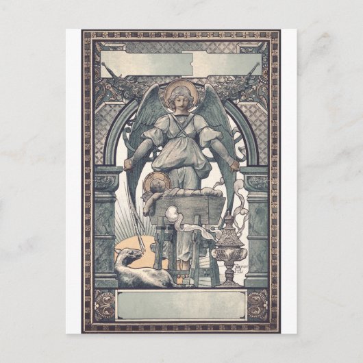 Schutzengel mit Jesuskind Postkarte (Vorderseite)