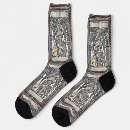 Schutzengel mit Jesuskind Socken (Linkes Detail)