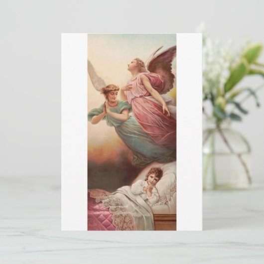 Schutzengel mit Kind Dankeskarte (Stehend Vorderseite)
