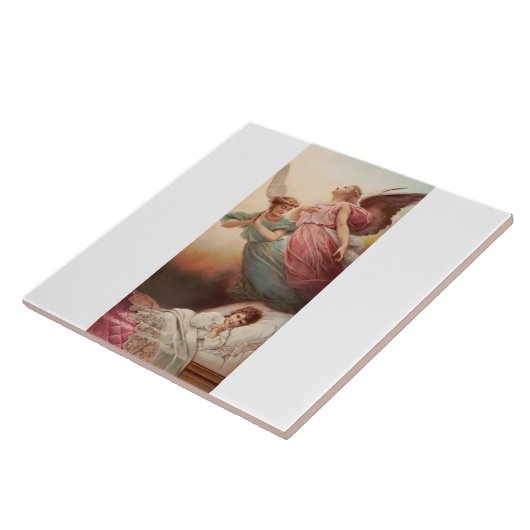 Schutzengel mit Kind Fliese (Seite)