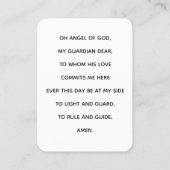 Schutzengel mit Kindergebet Visitenkarte (Rückseite)