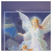 Schutzengel mit Kindern Stoff (Nahaufnahme)