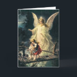 Schutzengel mit zwei Kinder auf Brücke Karte<br><div class="desc">Altes Bild. Mahler Fridolin Leiber. Es kann sein Linberg oder Lindberg?</div>