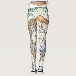 Schutzengel-Mutter-und-Babykatze-Design-Leggings Leggings