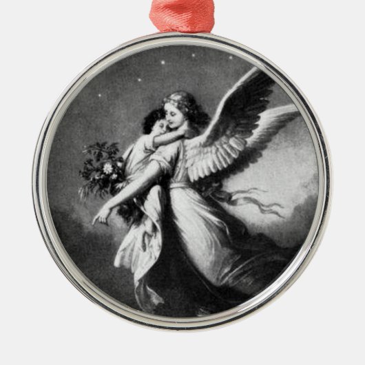 Schutzengel nachts silbernes ornament (Vorne)