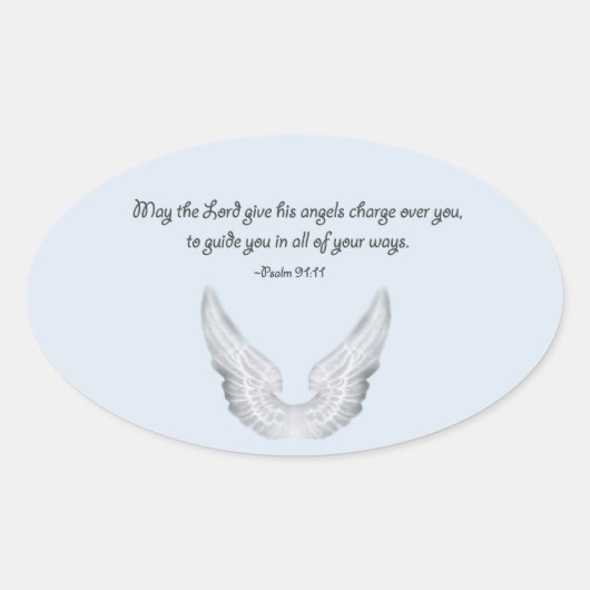 Schutzengel Ovaler Aufkleber (Vorderseite)