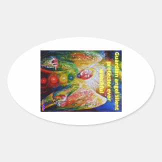 Schutzengel Ovaler Aufkleber