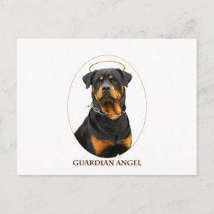 Schutzengel Rottweiler halo Postkarte