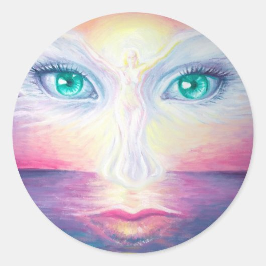 Schutzengel Runder Aufkleber (Vorderseite)