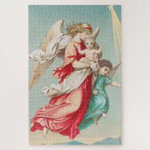 Schutzengel tragen ein Kind, ätherische Kunst Puzzle
