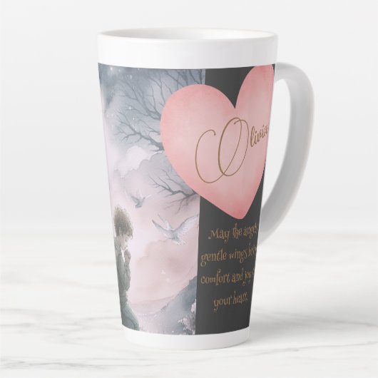 Schutzengel und Kind beten zusammen Milchtasse (Rechte Ecke)