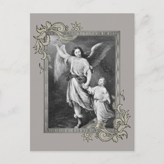 Schutzengel und Kind Postkarte (Vorderseite)