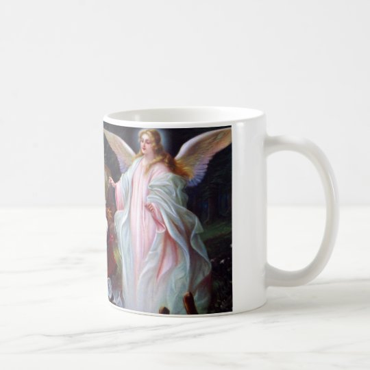 Schutzengel und Kinder auf Brücke Kaffeetasse