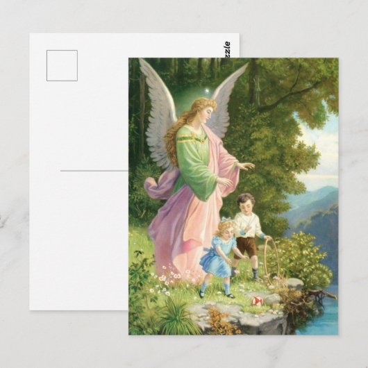 Schutzengel und Kinder Postkarte (Vorne/Hinten)